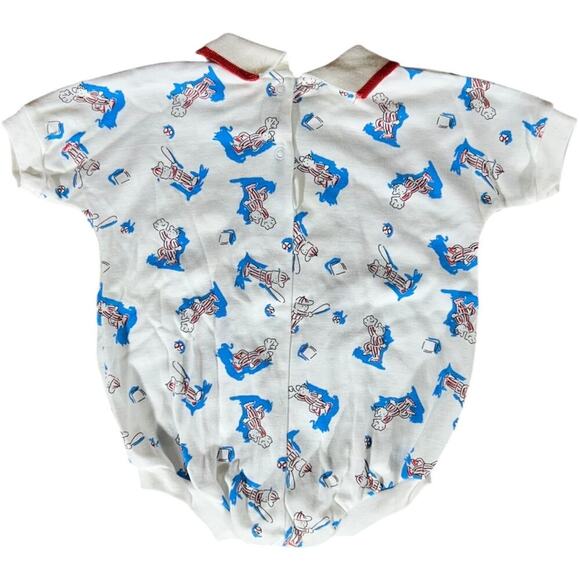Baseball Vintage 90’s AOP Graphic Baby Boy Romper - Picture 2 of 5